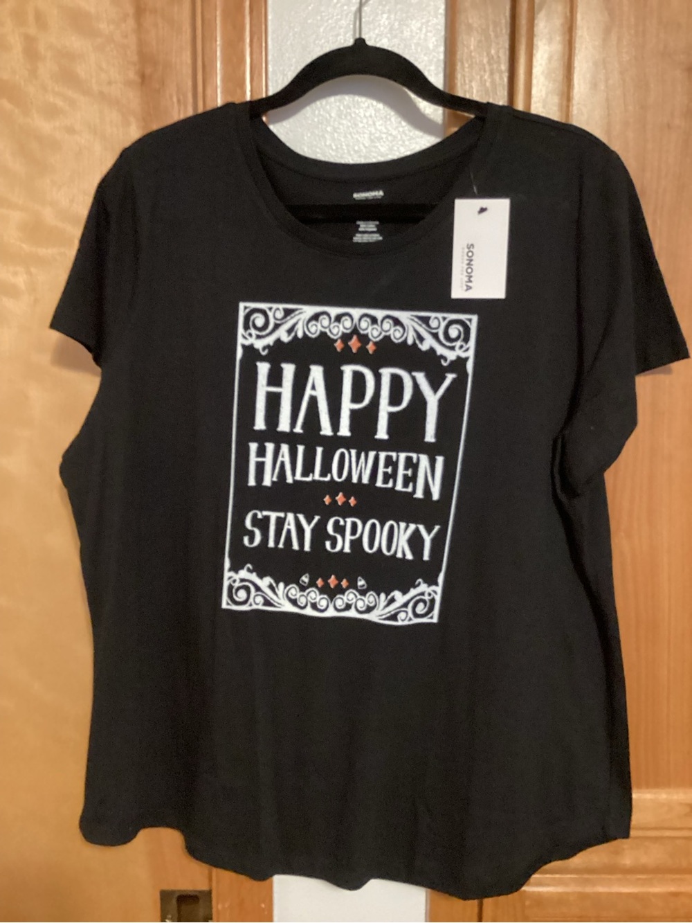 Sonoma Black Halloween "Happy Halloween Stay Spooky" Graphic Tee, size XXL, NWT
